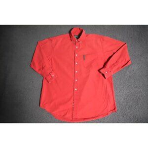 Abercrombie & Fitch Button Up Shirt Mens M Red Button Down Collared Long Sleeve